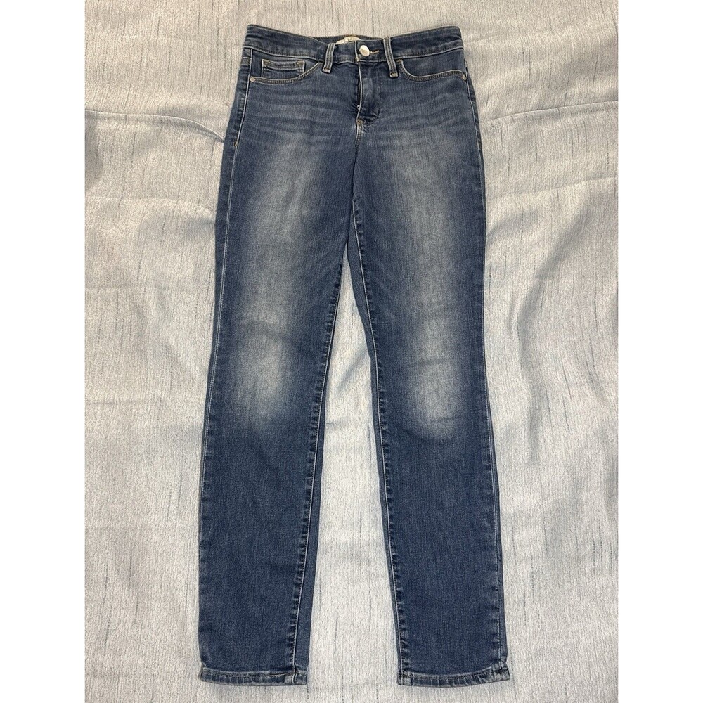 Athleta Sculptek Medium Wash Jeans Womens Size 2 Mid Rise Skinny Stretch Denim